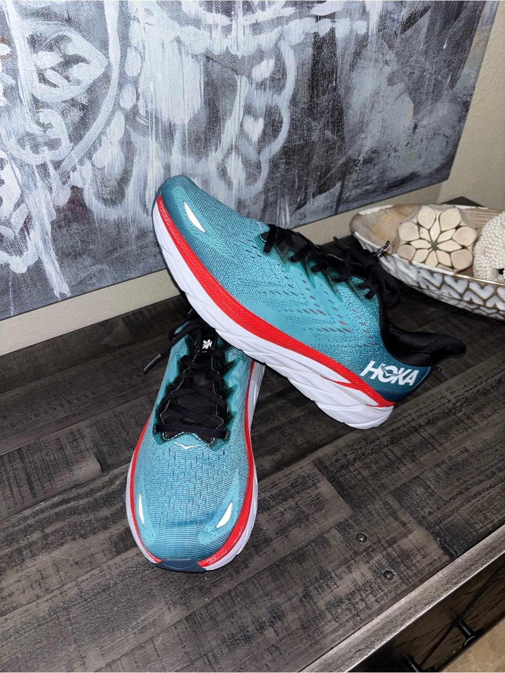 HOKA Clifton 8 running shoes MENS SZ 10.5 - Picture 14 of 16